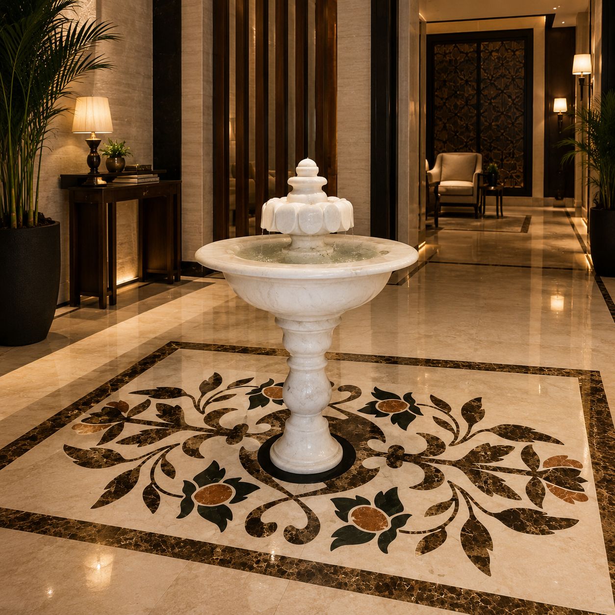Imperial Lotus Marble Fountain