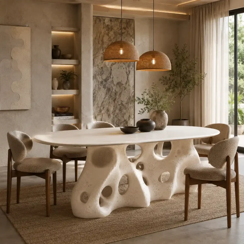 Mocha Crema Coral Dining Table