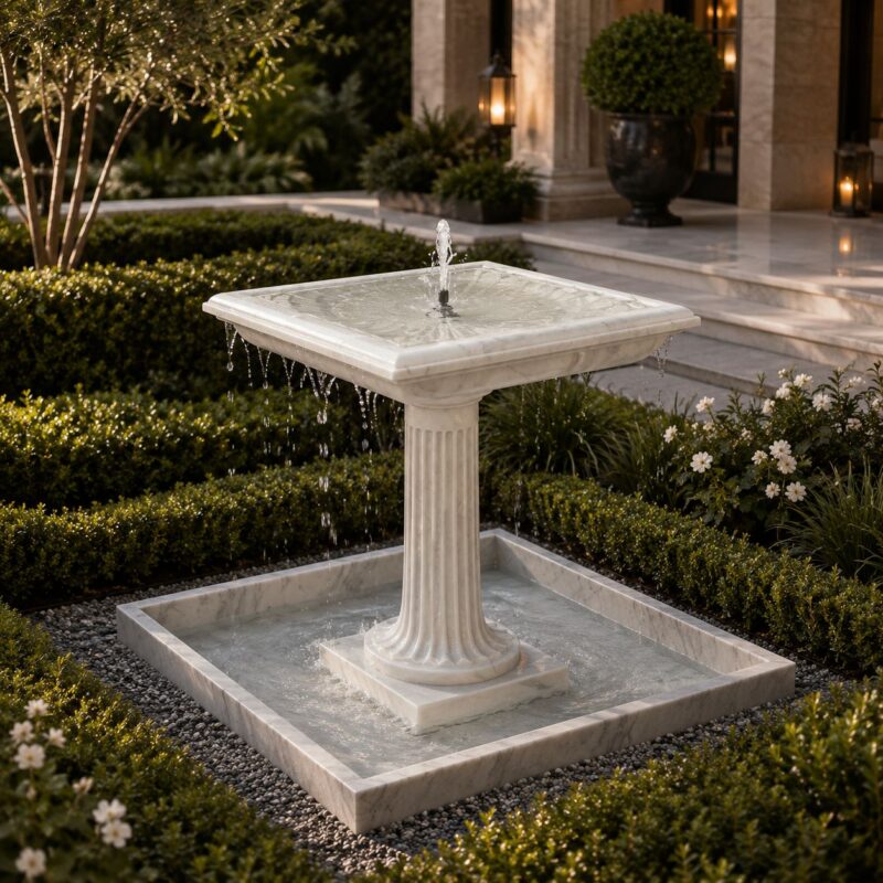 Regal Cascade Marble Pedestal Fountain