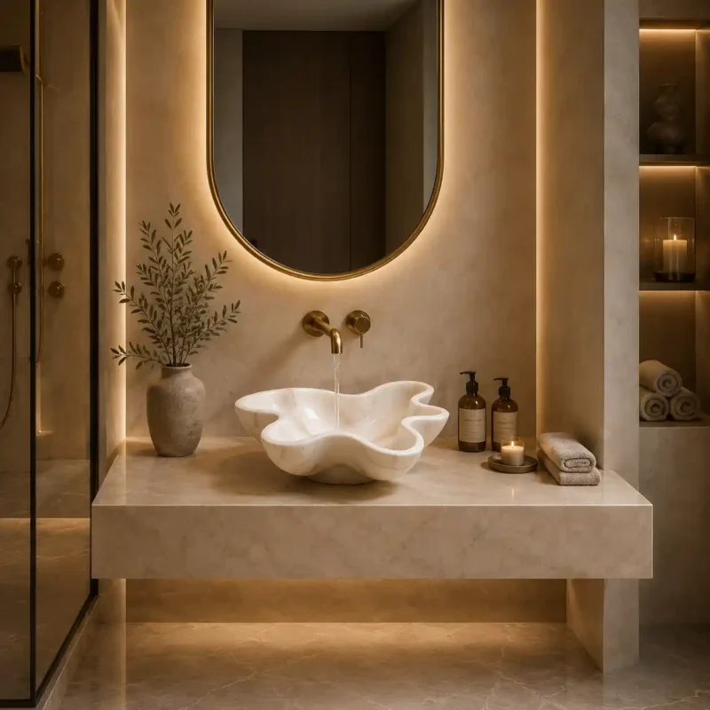 Petalo Marble Vessel Basin
