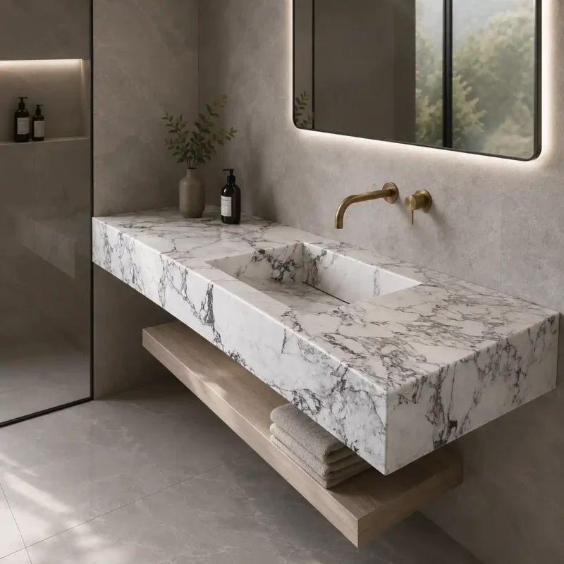 Arabescato Monolith Stone Vanity