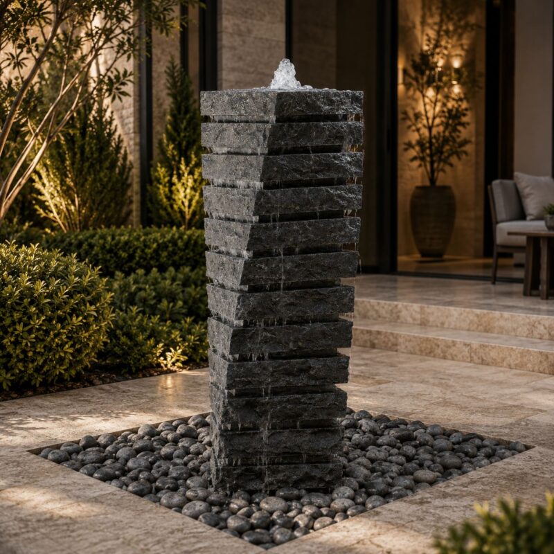 Cascade Noir Marble Fountain