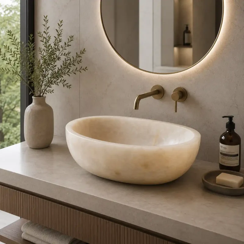 Ivory Onyx Countertop Basin