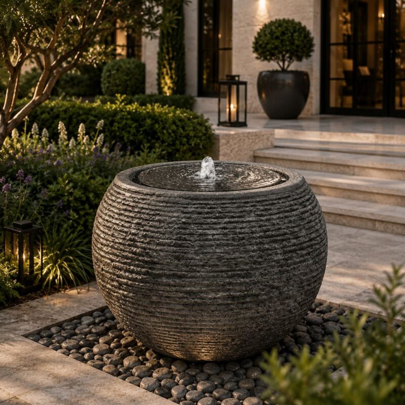 Obsidian Sphere Fountain