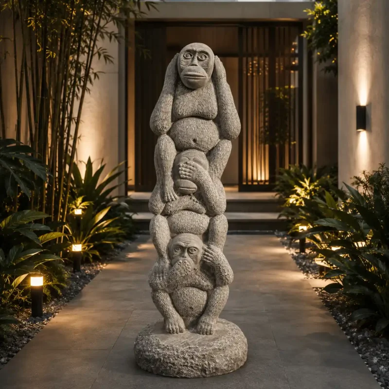 Three Wise Monkeys Marble Sculpture
