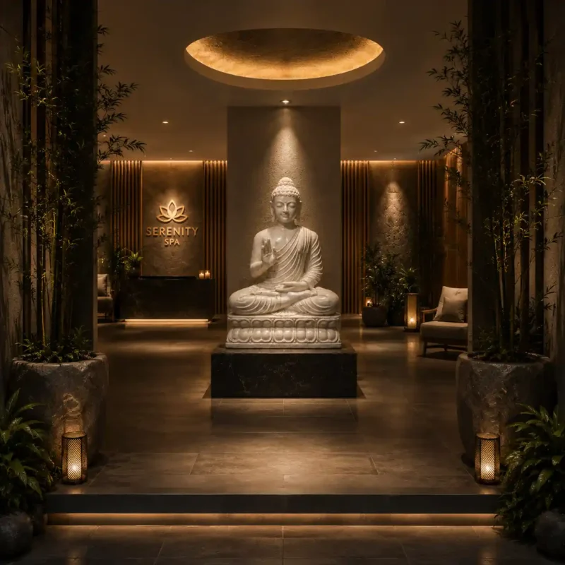 Meditating Buddha Marble Statue