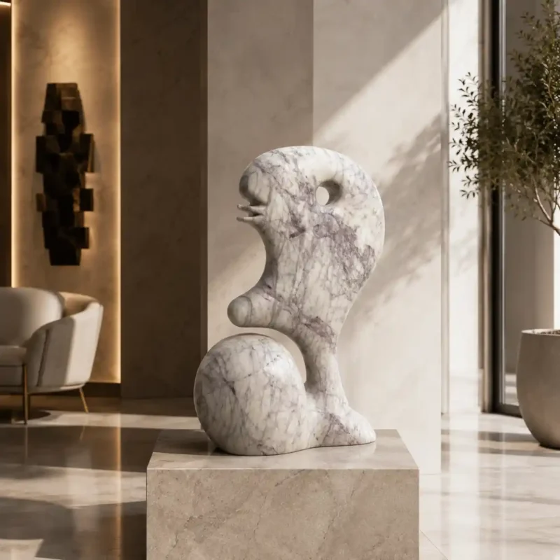 Contemplative Form Marble Sculpture