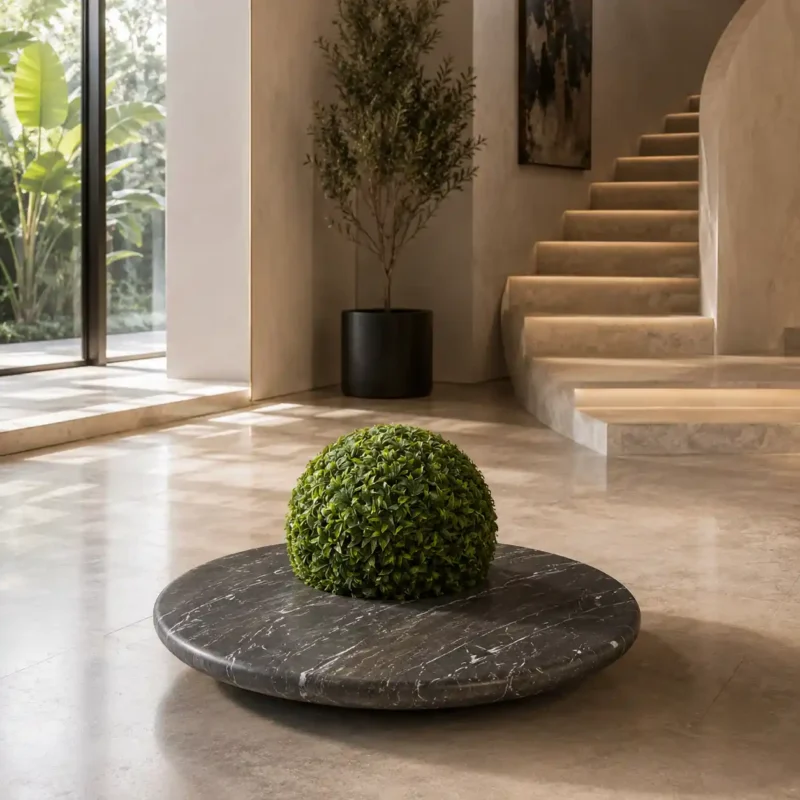 Obsidian Marble Floor Planter
