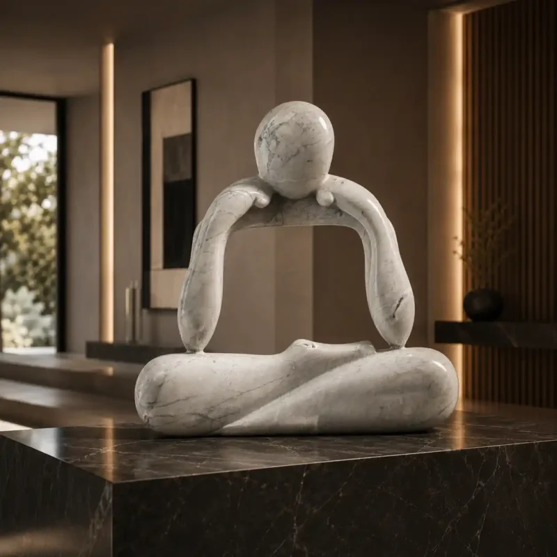 Thinking Man Marble Sculpture