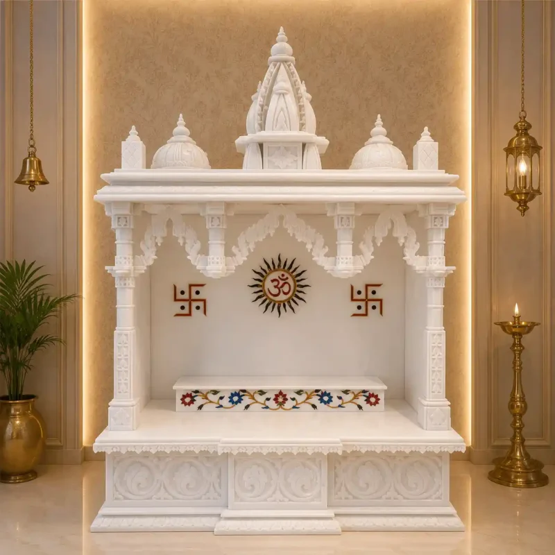 Shikhara Inlay Vietnam White Marble Home Temple