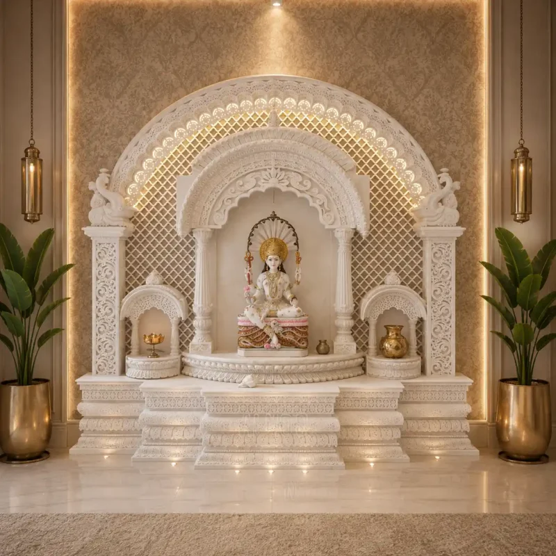 Royal Arch Vietnam White Marble Mandir