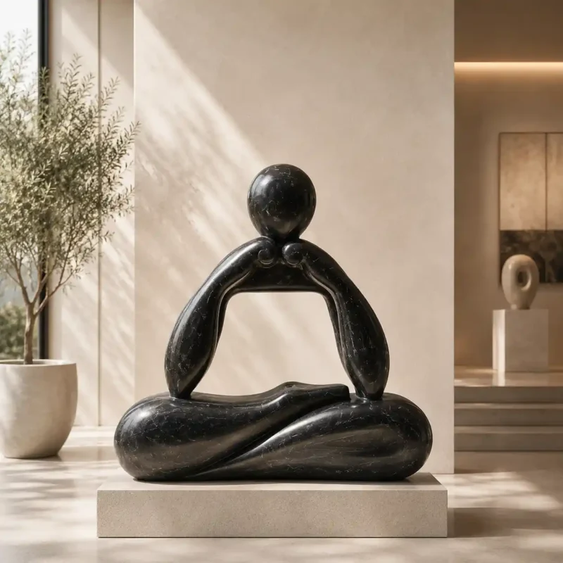 Midnight Contemplation Marble Sculpture