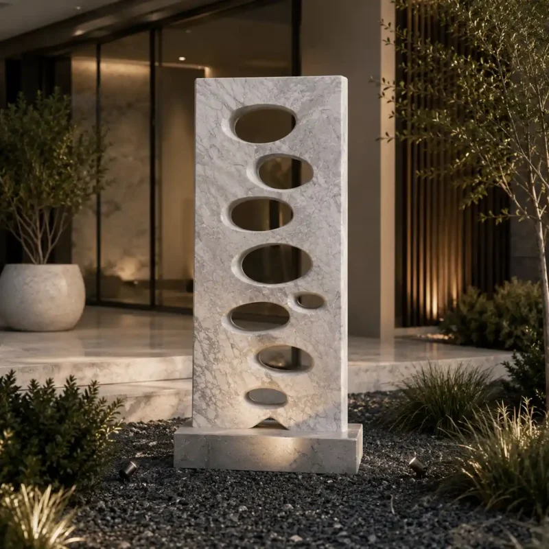 Abstract Marble Monolith Sculpture