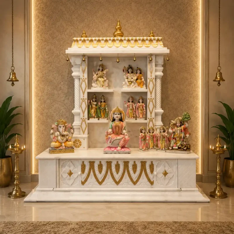 Divine Harmony Vietnam White Marble Mandir