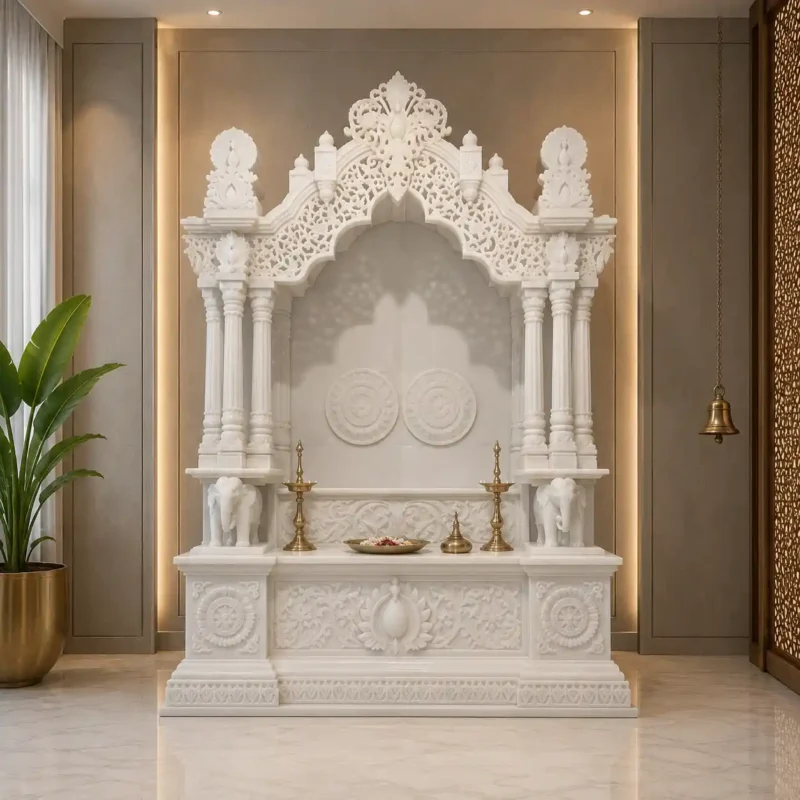 Royal Jali Vietnam White Marble Mandir