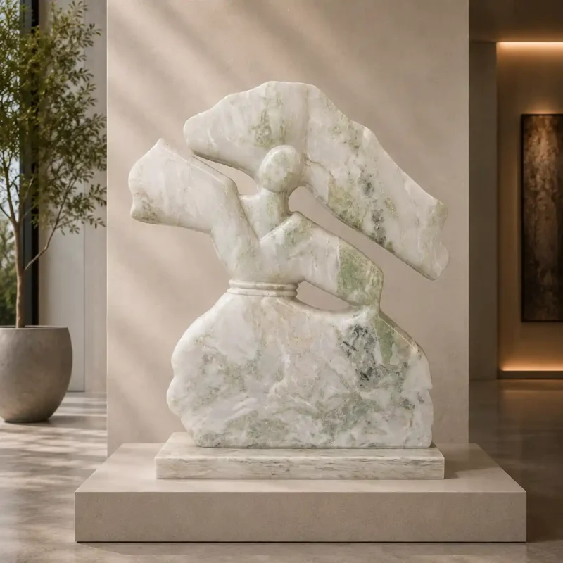 Ethereal Guardian Marble Sculpture