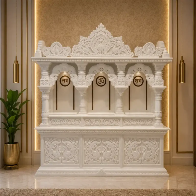 Heritage Labh - Om - Shubh Vietnam White Marble Mandir
