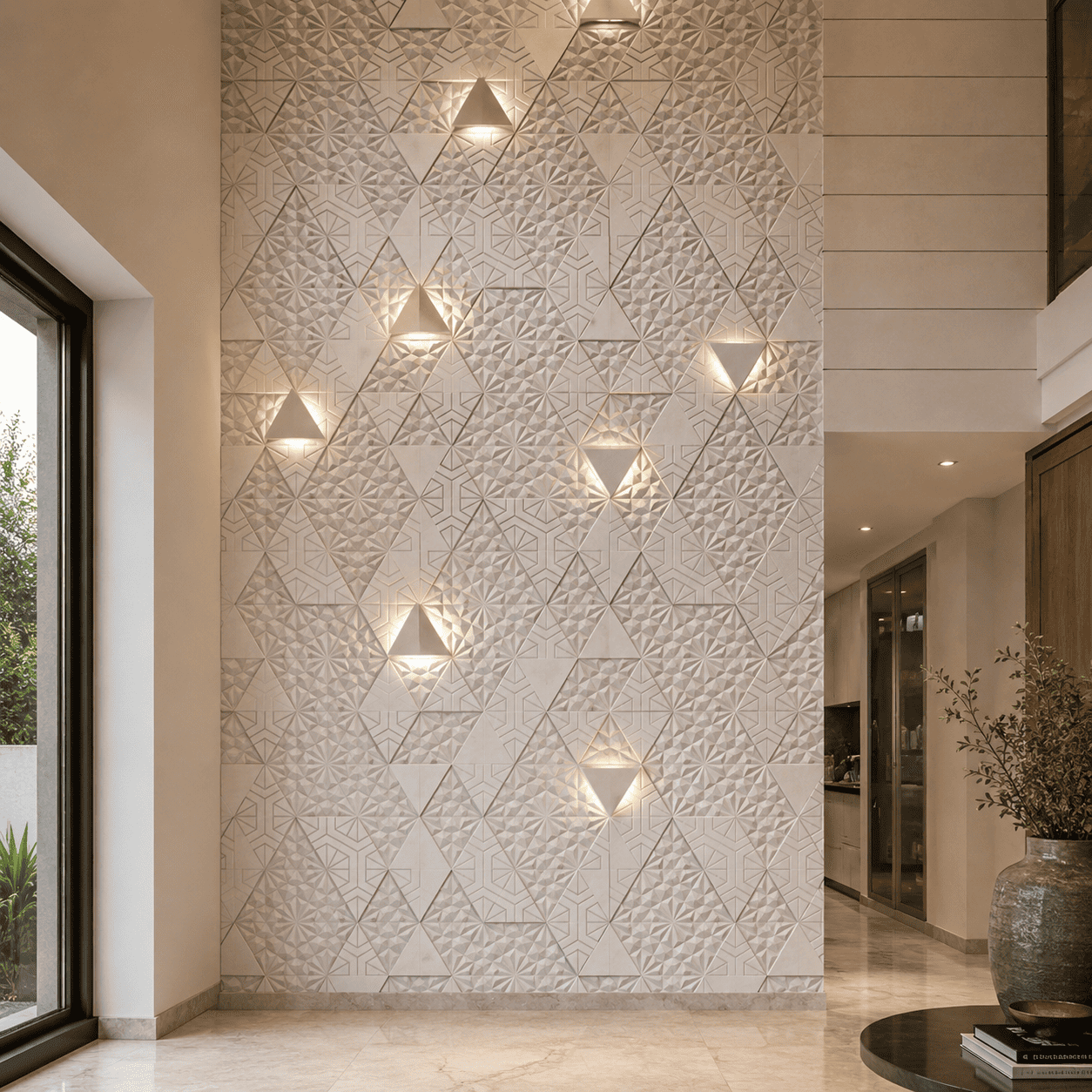 Prismatic Geometry Marble Wall Panel