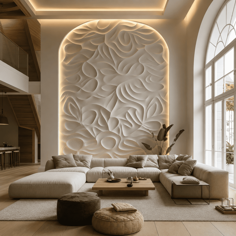 Fluid Form Marble Wall Panel