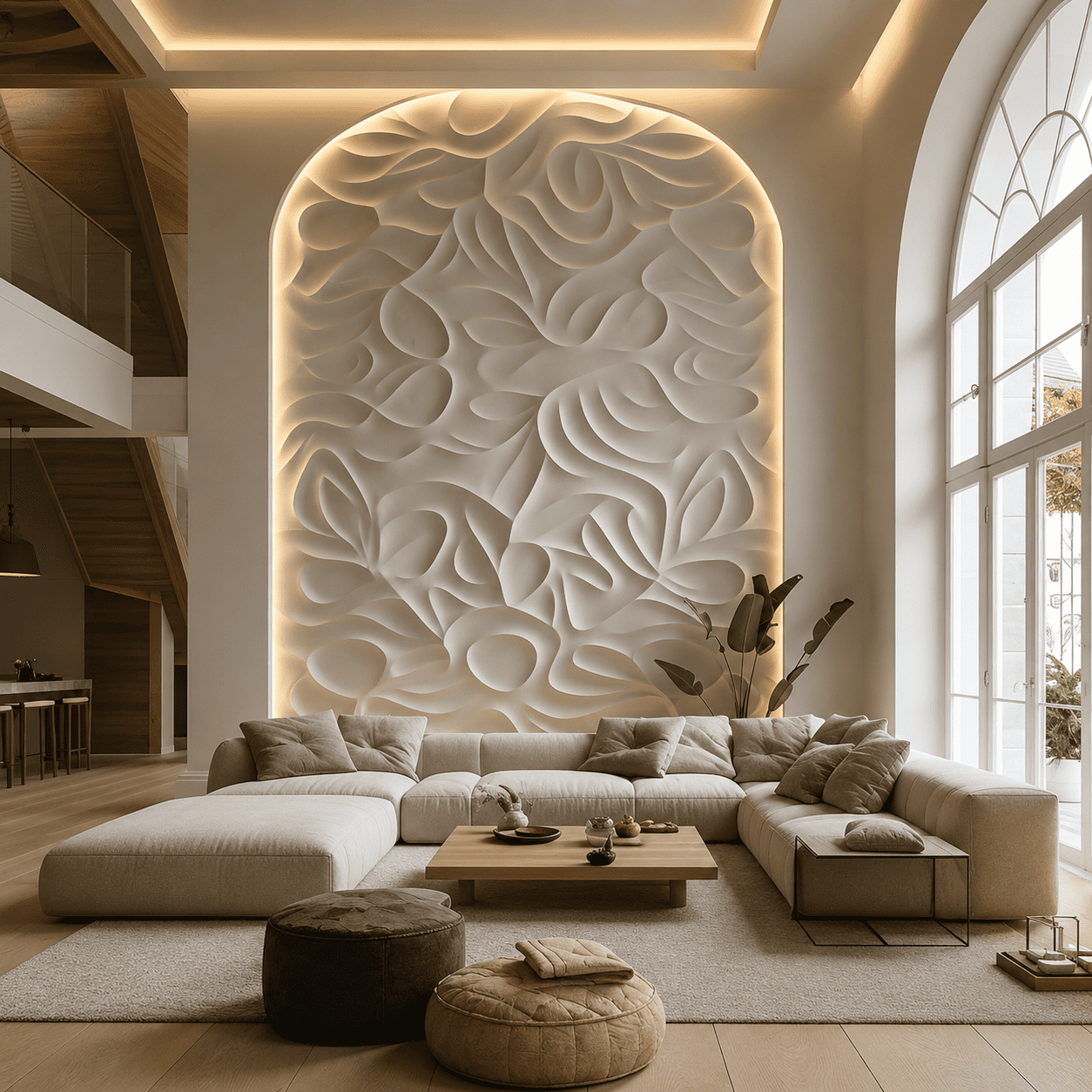 Fluid Form Marble Wall Panel