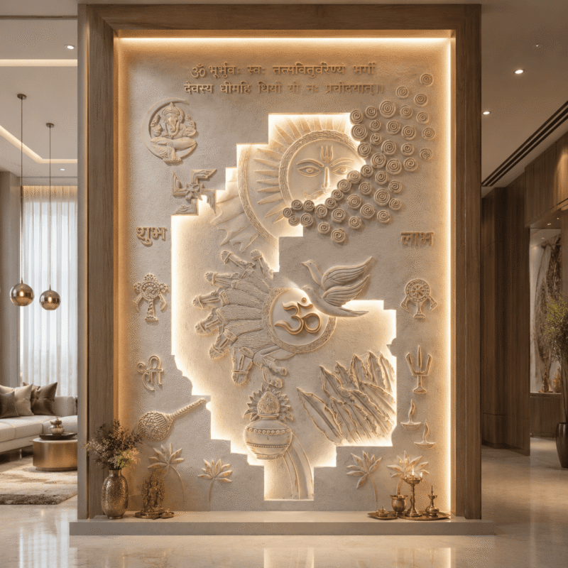 Sacred Vastu Marble Feature Wall