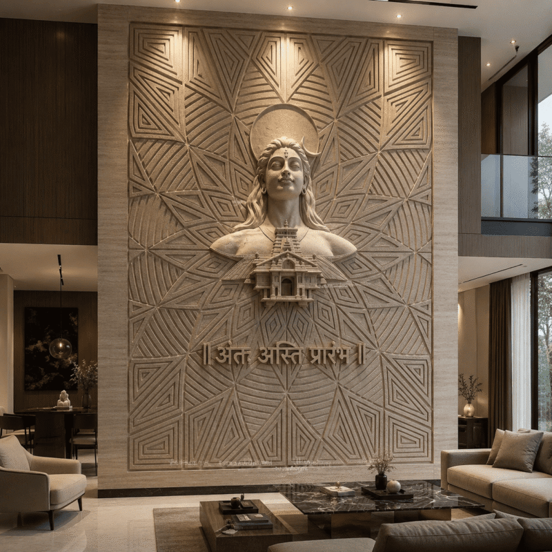 Mahadev Divine Mandala Marble Wall Panel
