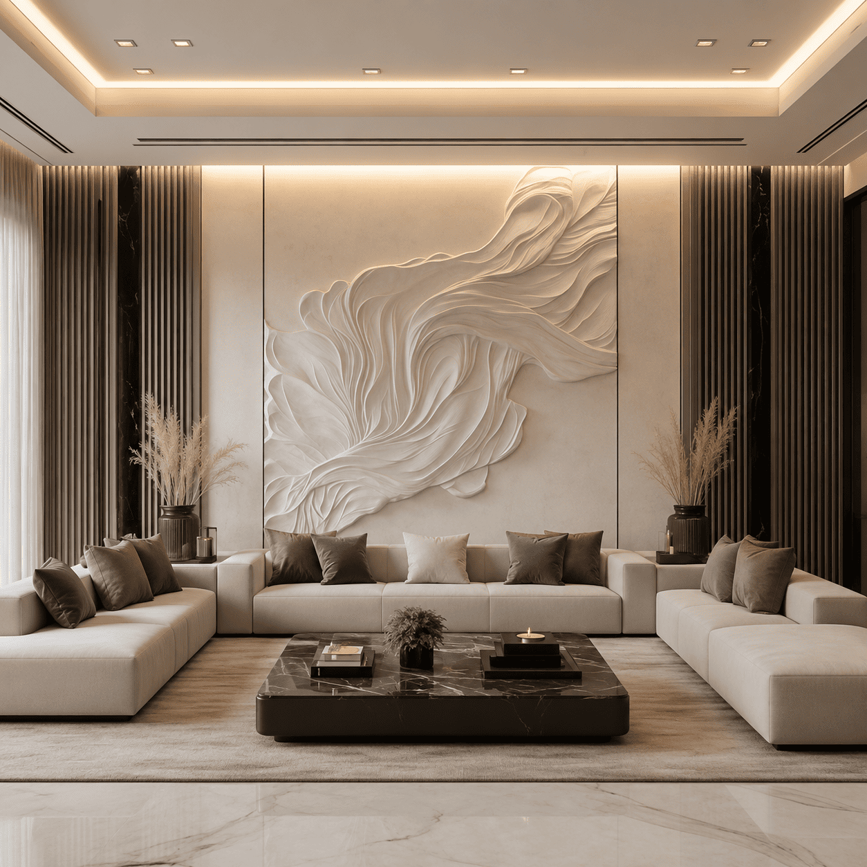 Ethereal Flow Marble Wall Panel