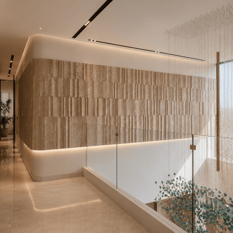 Linear Textured Travertine Wall Cladding