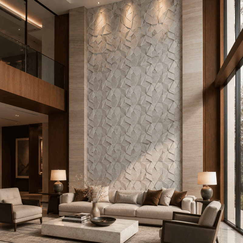 Geo Prism CNC Marble Wall Panel