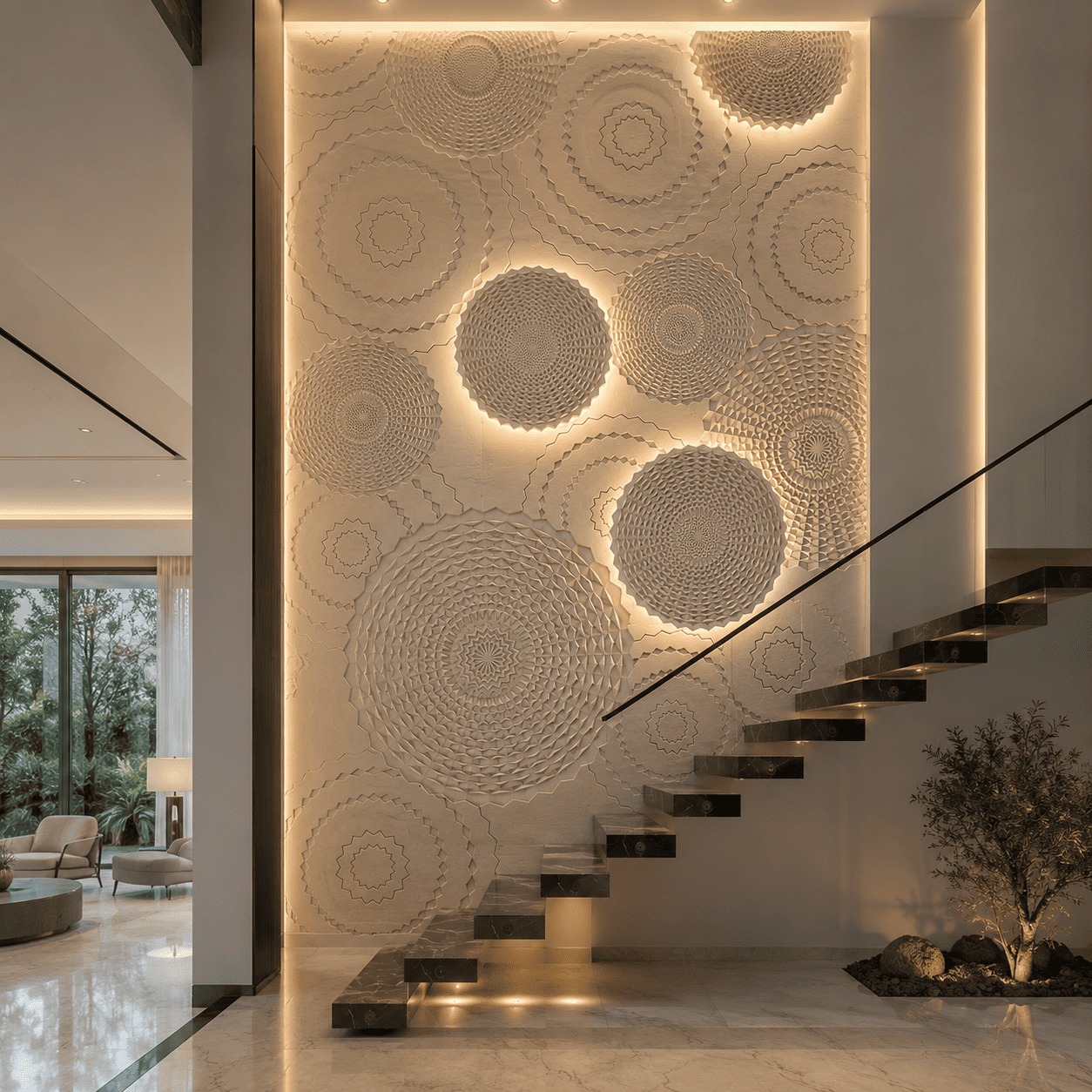 Mandala Harmony Marble Wall Panel