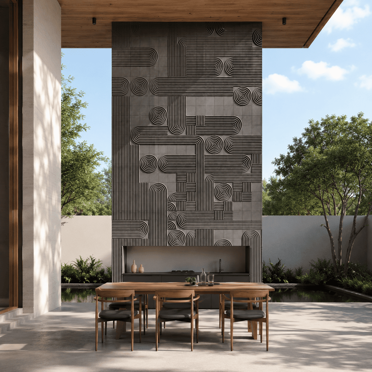 Geo Rhythm Stone Wall Panel