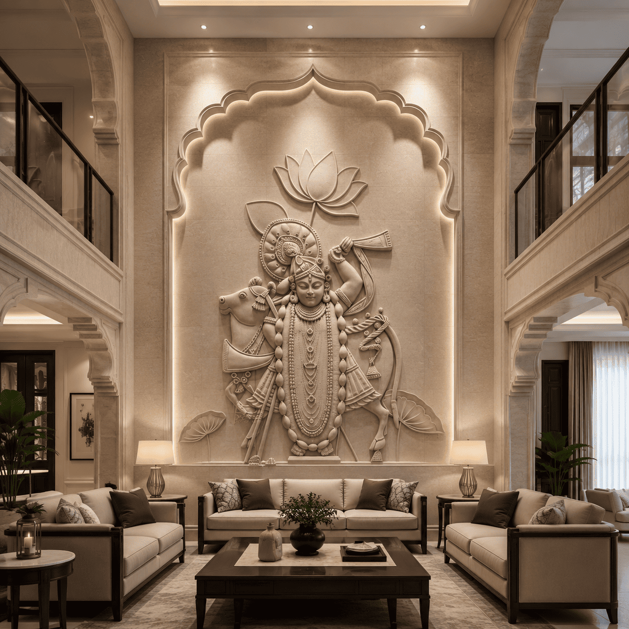 Shreenathji Divine Marble Wall Panel