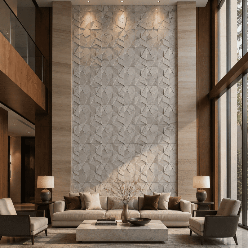 Prism Geometry Marble Wall Panel