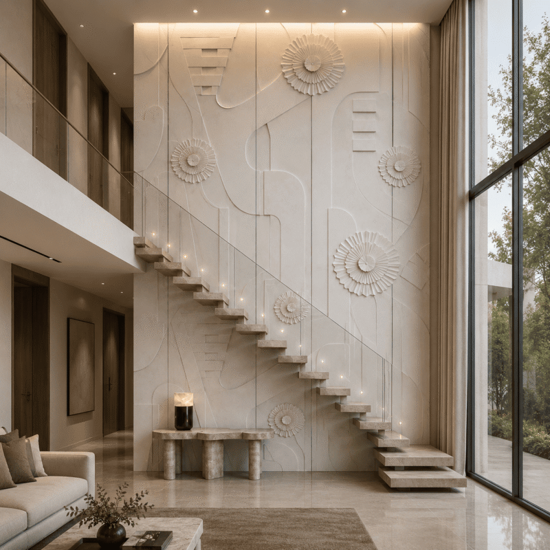 Aurora Bloom Geometric Marble Wall Panel