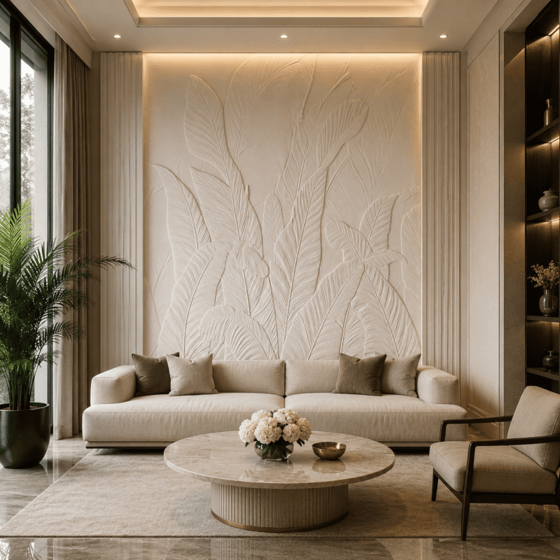 Botanical Serenity Marble Wall Panel
