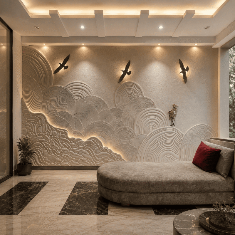 Serene Horizon Marble Wall Panel