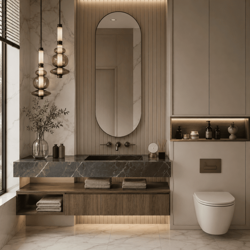 Floating Monolith Marble Vanity