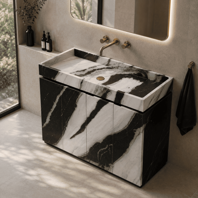 Panda Noir Marble Vanity