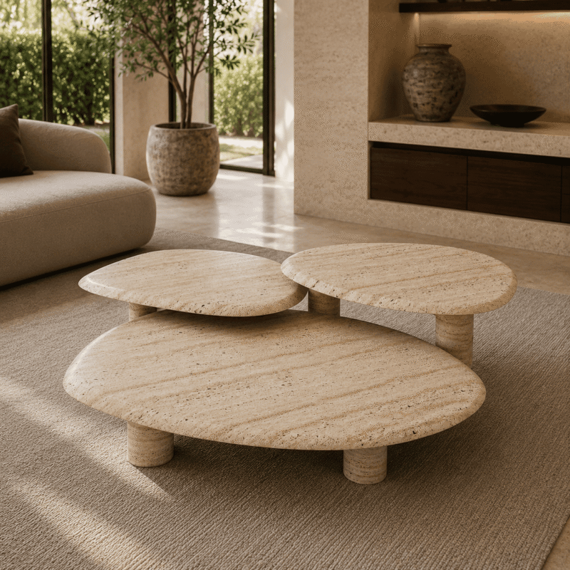 Cascade Travertine Coffee Table