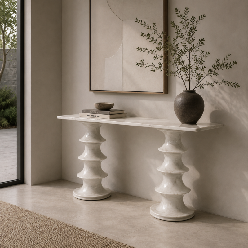 Spindle Marble Console