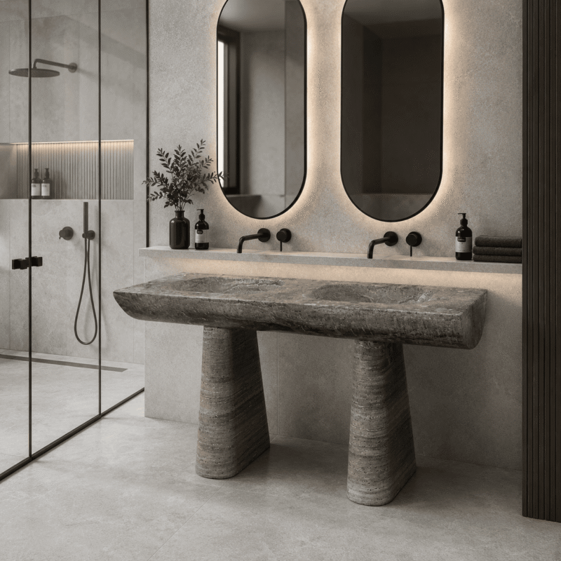 Terra Duo Travertine Vanity