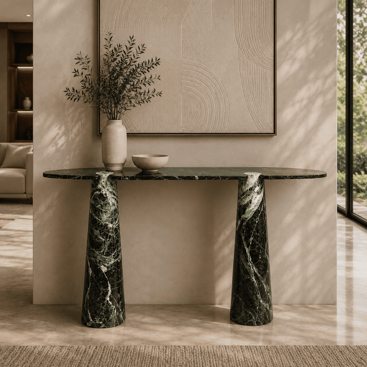 Verde Eclipse Marble Console Table