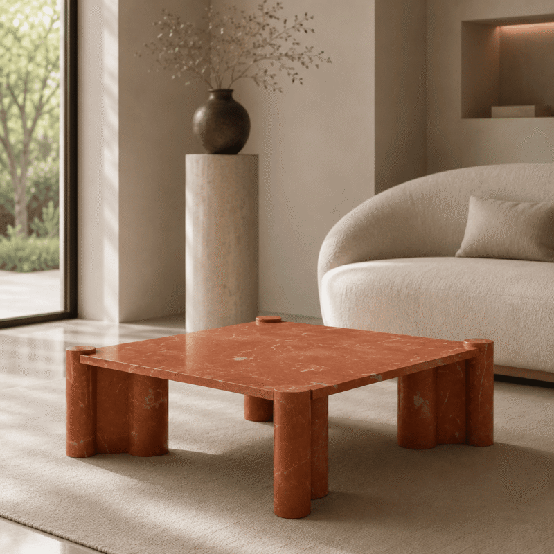 Terra Column Marble Coffee Table