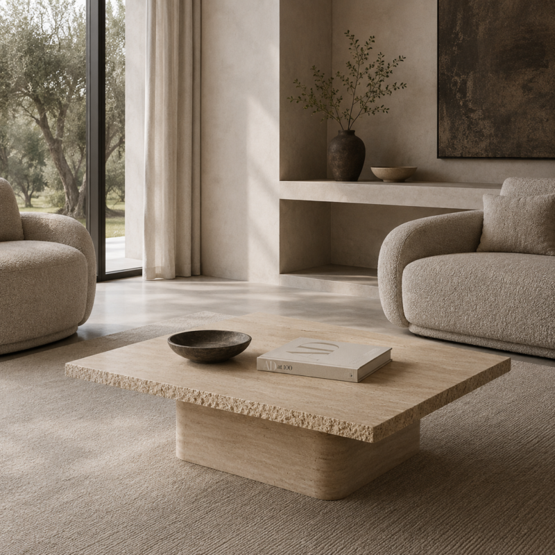 Travertine Monolith Coffee Table
