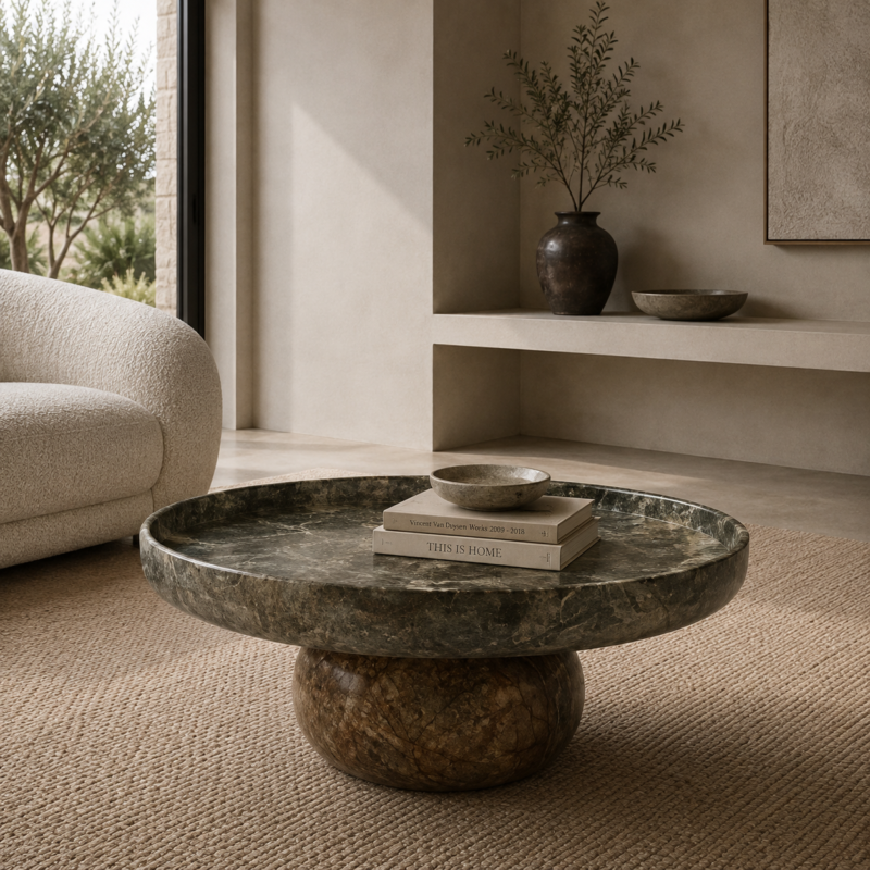 Green Marble Halo Coffee Table