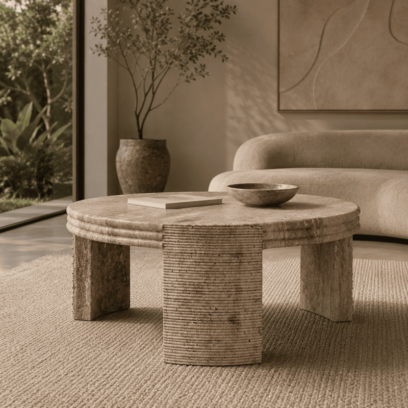 Strata Travertine Coffee Table