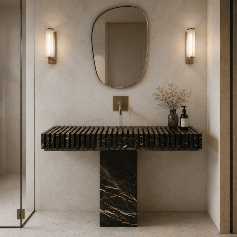 Noir Linear Marble Vanity