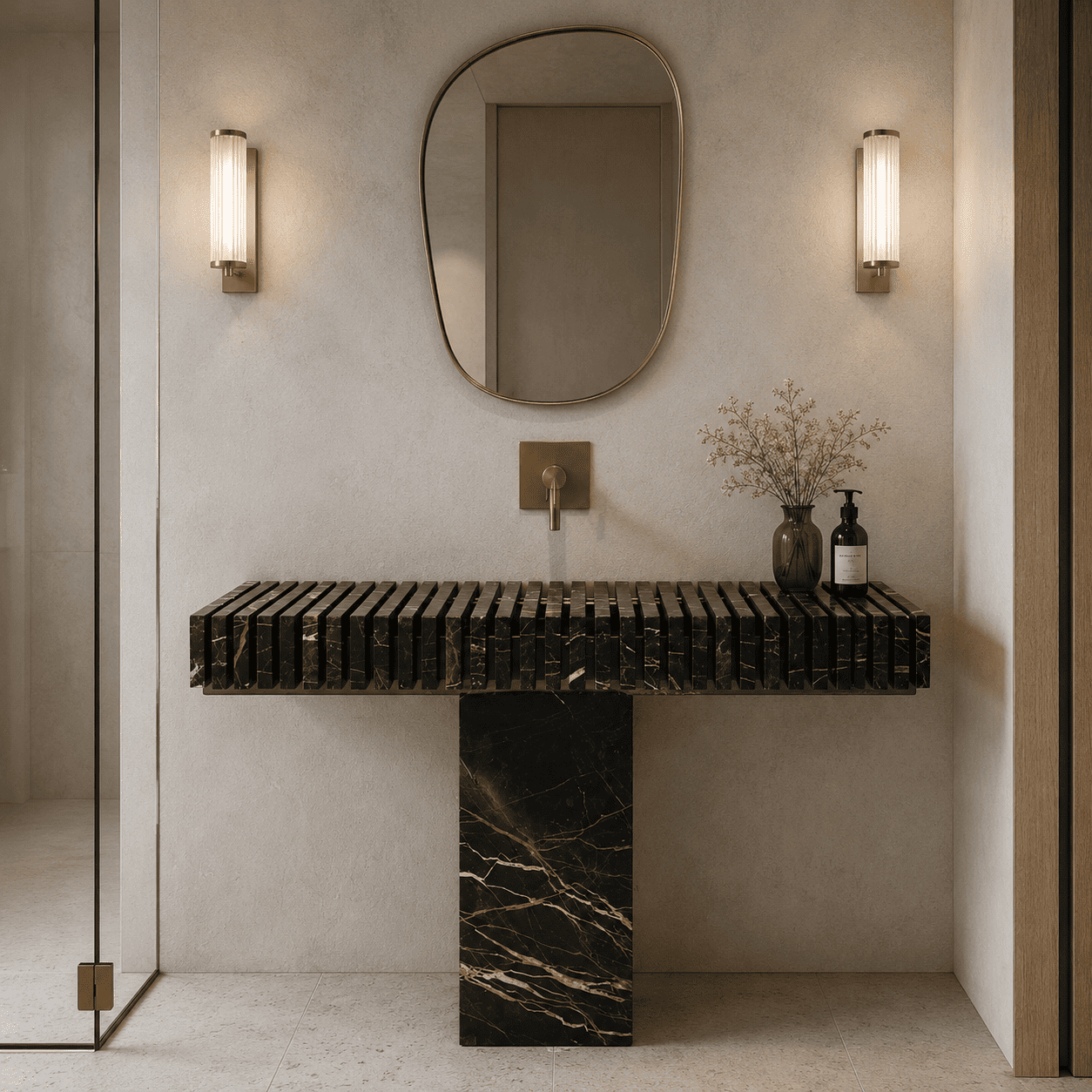 Noir Linear Marble Vanity