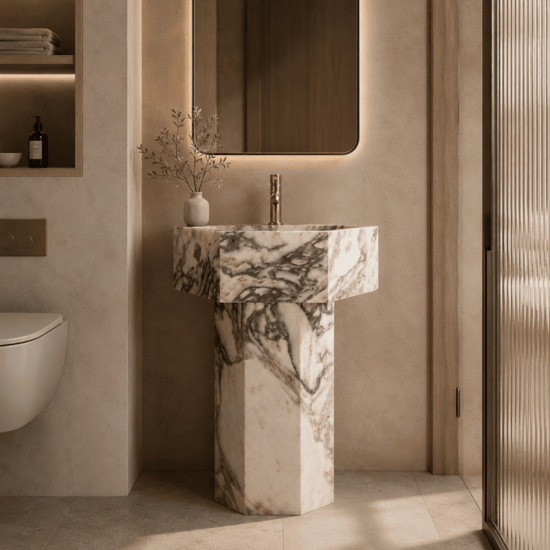 Monarch Marble Pedestal Basin