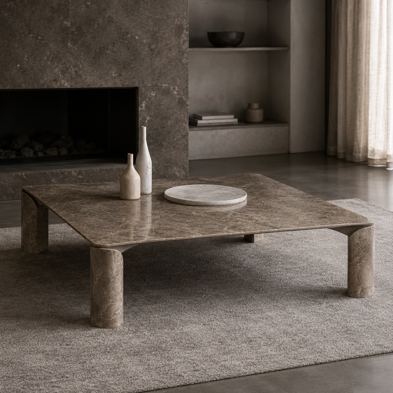 Travertine Monolith Coffee Table